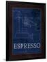 Coffee Blueprint IV Indigo-Marco Fabiano-Framed Art Print