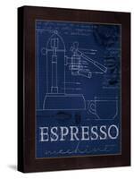 Coffee Blueprint IV Indigo-Marco Fabiano-Stretched Canvas