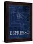 Coffee Blueprint IV Indigo-Marco Fabiano-Stretched Canvas