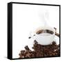 Coffee Border.Isolated On White-Subbotina Anna-Framed Stretched Canvas