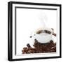 Coffee Border.Isolated On White-Subbotina Anna-Framed Premium Giclee Print