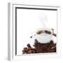 Coffee Border.Isolated On White-Subbotina Anna-Framed Premium Giclee Print