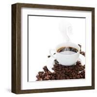 Coffee Border.Isolated On White-Subbotina Anna-Framed Art Print