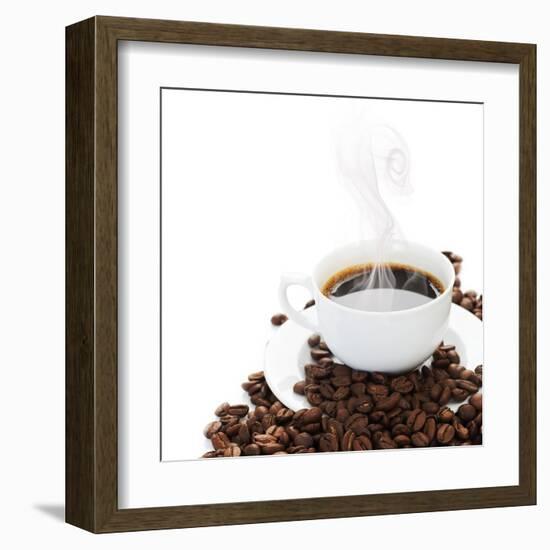 Coffee Border.Isolated On White-Subbotina Anna-Framed Art Print