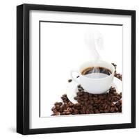 Coffee Border.Isolated On White-Subbotina Anna-Framed Art Print