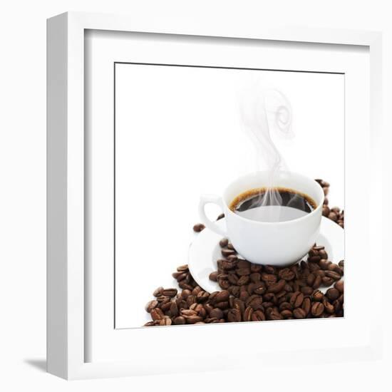 Coffee Border.Isolated On White-Subbotina Anna-Framed Art Print