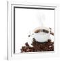 Coffee Border.Isolated On White-Subbotina Anna-Framed Art Print