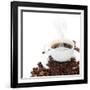 Coffee Border.Isolated On White-Subbotina Anna-Framed Art Print