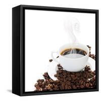 Coffee Border.Isolated On White-Subbotina Anna-Framed Stretched Canvas