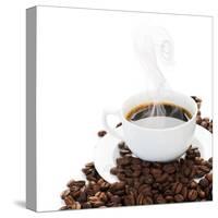 Coffee Border.Isolated On White-Subbotina Anna-Stretched Canvas