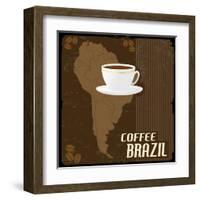 Coffee Brazil Vintage Poster-radubalint-Framed Art Print