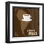 Coffee Brazil Vintage Poster-radubalint-Framed Art Print