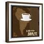 Coffee Brazil Vintage Poster-radubalint-Framed Art Print