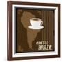 Coffee Brazil Vintage Poster-radubalint-Framed Art Print