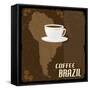 Coffee Brazil Vintage Poster-radubalint-Framed Stretched Canvas