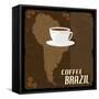 Coffee Brazil Vintage Poster-radubalint-Framed Stretched Canvas