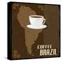 Coffee Brazil Vintage Poster-radubalint-Stretched Canvas