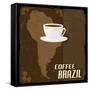 Coffee Brazil Vintage Poster-radubalint-Framed Stretched Canvas