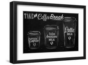 Coffee Break Blackboard-null-Framed Art Print