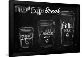 Coffee Break Blackboard-null-Framed Art Print