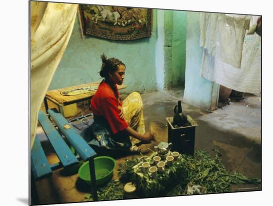 Coffee Ceremony, Abi-Adi, Ethiopia, Africa-J P De Manne-Mounted Photographic Print