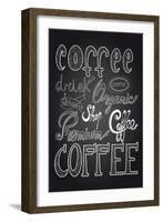 Coffee Chalkboard Illustration-cienpies-Framed Art Print