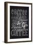 Coffee Chalkboard Illustration-cienpies-Framed Art Print