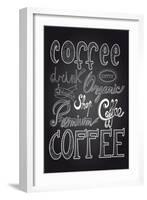 Coffee Chalkboard Illustration-cienpies-Framed Art Print