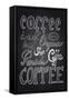 Coffee Chalkboard Illustration-cienpies-Framed Stretched Canvas