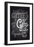 Coffee Chalkboard Illustration-cienpies-Framed Art Print