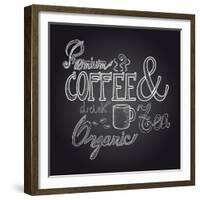Coffee Chalkboard Illustration-cienpies-Framed Premium Giclee Print