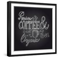 Coffee Chalkboard Illustration-cienpies-Framed Premium Giclee Print