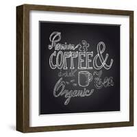 Coffee Chalkboard Illustration-cienpies-Framed Art Print