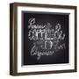 Coffee Chalkboard Illustration-cienpies-Framed Art Print