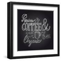 Coffee Chalkboard Illustration-cienpies-Framed Art Print