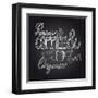 Coffee Chalkboard Illustration-cienpies-Framed Art Print