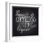 Coffee Chalkboard Illustration-cienpies-Framed Art Print