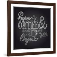 Coffee Chalkboard Illustration-cienpies-Framed Art Print