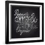 Coffee Chalkboard Illustration-cienpies-Framed Art Print