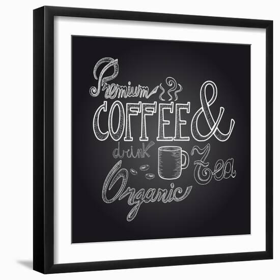 Coffee Chalkboard Illustration-cienpies-Framed Art Print