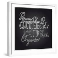 Coffee Chalkboard Illustration-cienpies-Framed Art Print