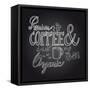 Coffee Chalkboard Illustration-cienpies-Framed Stretched Canvas