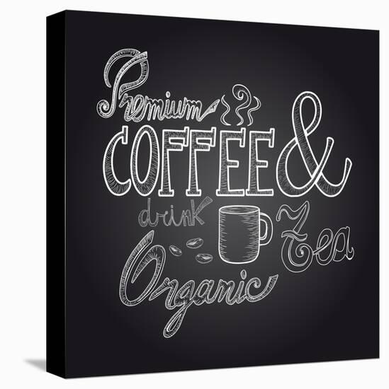 Coffee Chalkboard Illustration-cienpies-Stretched Canvas