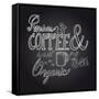 Coffee Chalkboard Illustration-cienpies-Framed Stretched Canvas