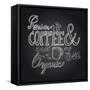 Coffee Chalkboard Illustration-cienpies-Framed Stretched Canvas