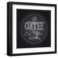 Coffee Chalkboard Illustration-cienpies-Framed Art Print