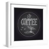 Coffee Chalkboard Illustration-cienpies-Framed Art Print