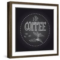 Coffee Chalkboard Illustration-cienpies-Framed Art Print