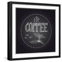 Coffee Chalkboard Illustration-cienpies-Framed Art Print