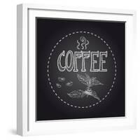 Coffee Chalkboard Illustration-cienpies-Framed Art Print